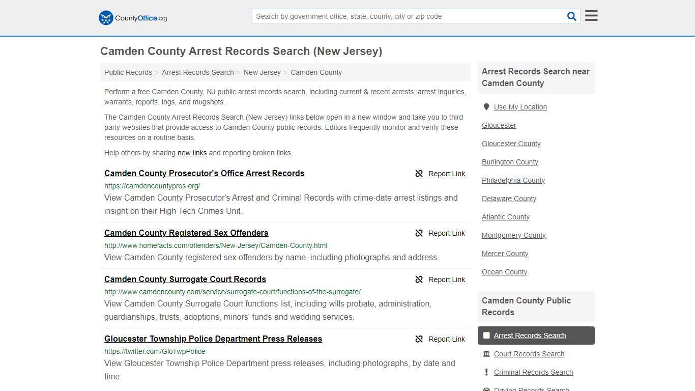Arrest Records Search - Camden County, NJ (Arrests & Mugshots)