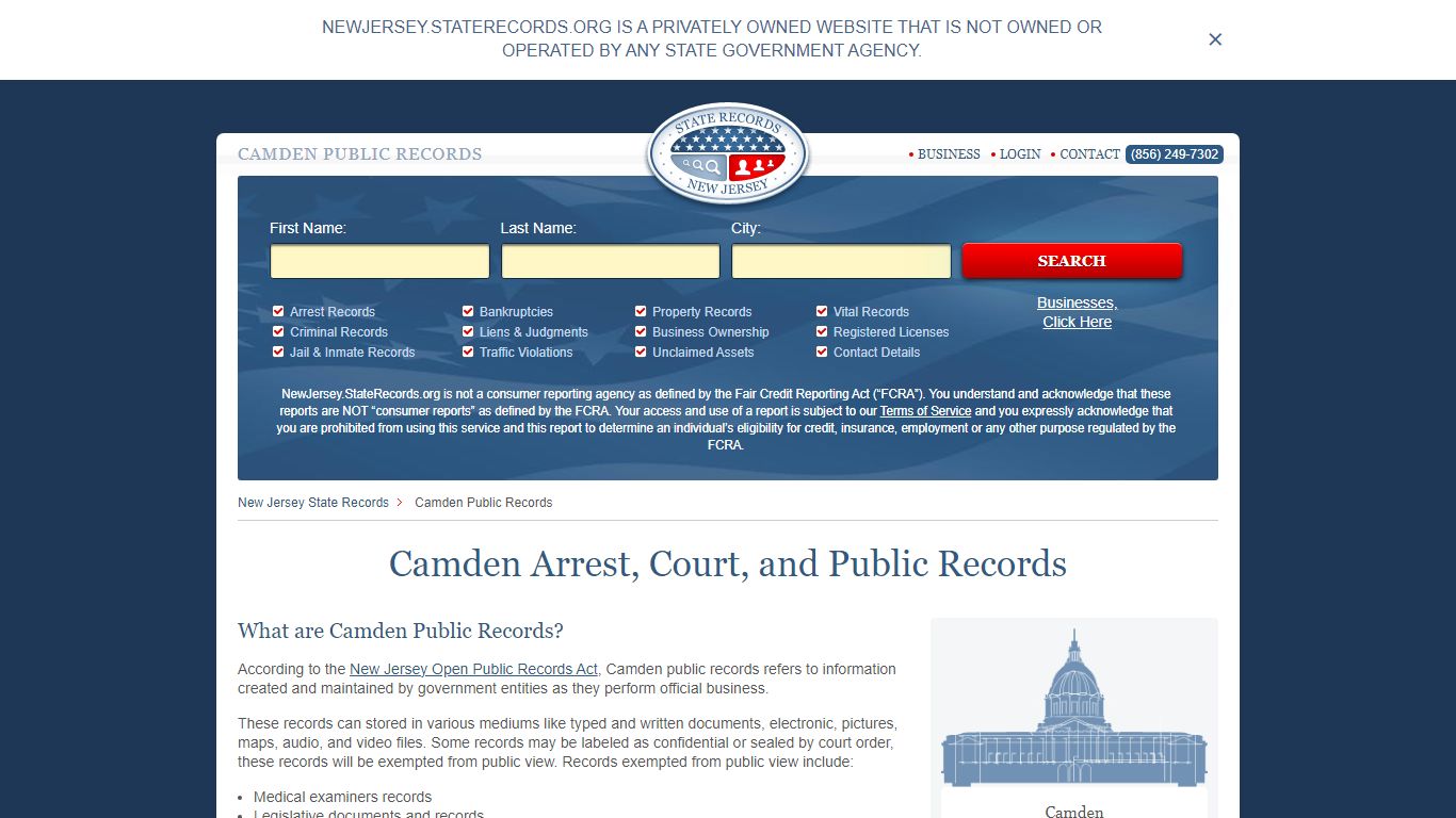 Camden Arrest and Public Records | New Jersey.StateRecords.org